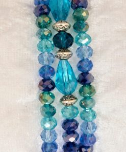Veelkleurig oceaanblauw turquoise lichtblauw armbanden kristallen armbanden zilverkleurig handgemaakte
